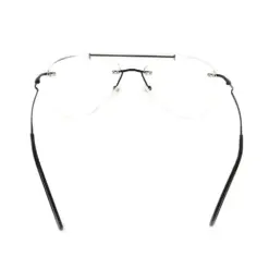Black Rimless Turban Aviator Eyeglasses at chashma