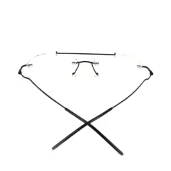 Black Rimless Turban Aviator Eyeglasses at chashma