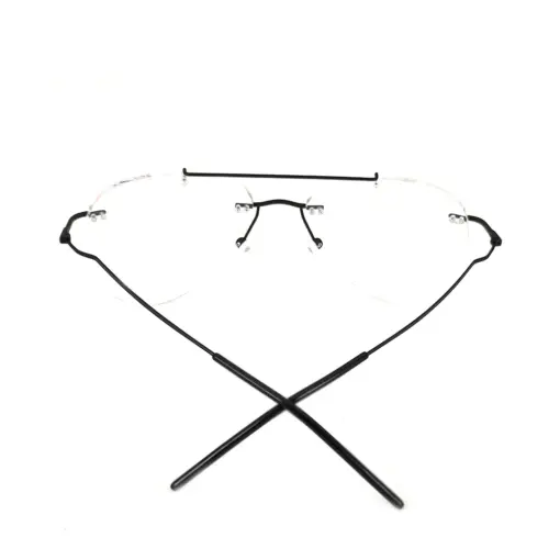 Black Rimless Turban Aviator Eyeglasses at chashma
