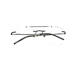 Black Rimless Turban Aviator Eyeglasses at chashma