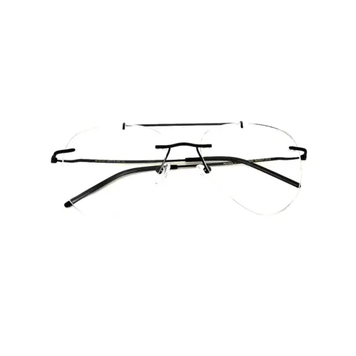 Black Rimless Turban Aviator Eyeglasses at chashma