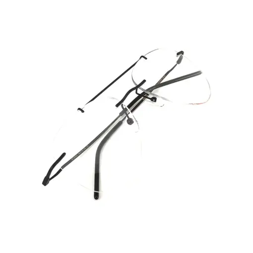 Black Rimless Turban Aviator Eyeglasses at chashma