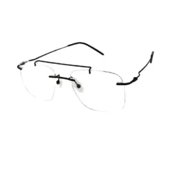 Silver Rimless Turban Aviator Eyeglasses at chashma