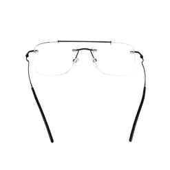 Silver Rimless Turban Aviator Eyeglasses at chashma
