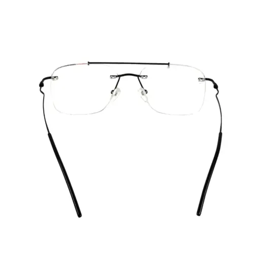 Silver Rimless Turban Aviator Eyeglasses at chashma
