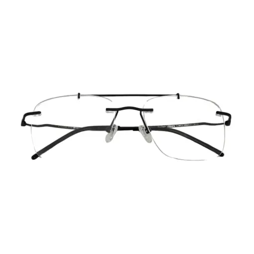 Silver Rimless Turban Aviator Eyeglasses at chashma