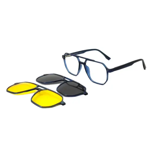 Blue Avaitor Clip-on Eyeglasses at chashma