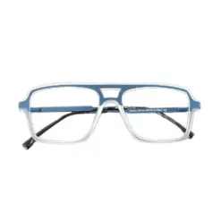 Blue White Comfortable Eyeglasses at chashmah