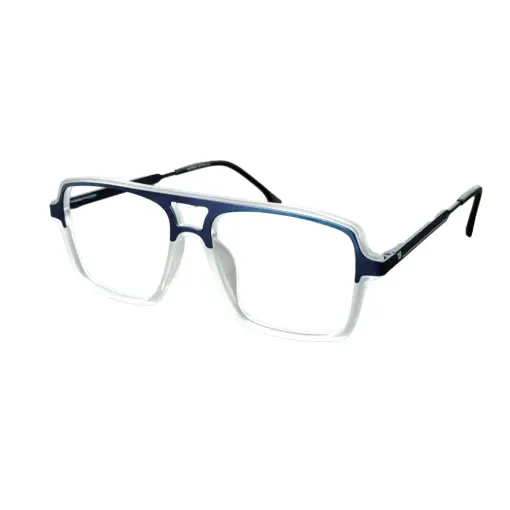 Blue White Comfortable Eyeglasses at chashmah