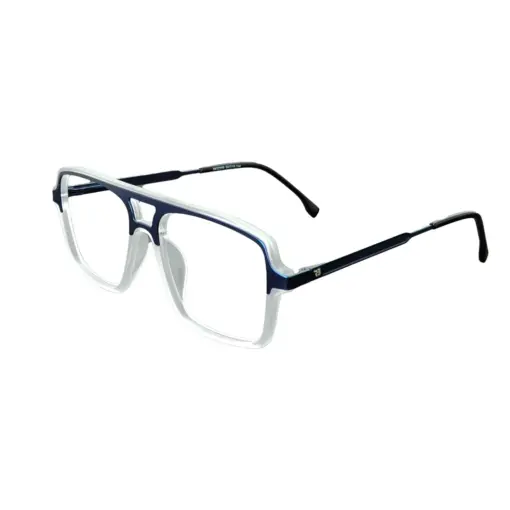 Blue White Comfortable Eyeglasses at chashmah