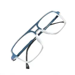 Blue White Comfortable Eyeglasses at chashmah