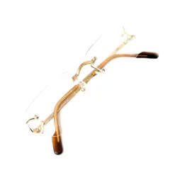 Golden Rimless Eyeglasses at chashma