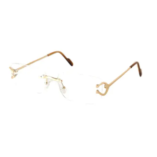 Golden Rimless Eyeglasses at chashma