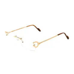 Golden Rimless Eyeglasses at chashma