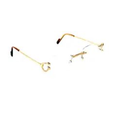 Golden Rimless Eyeglasses at chashma