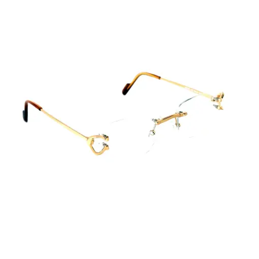 Golden Rimless Eyeglasses at chashma