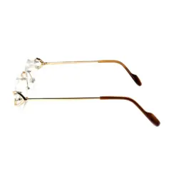 Golden Rimless Eyeglasses at chashma
