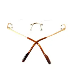 Golden Rimless Eyeglasses at chashma