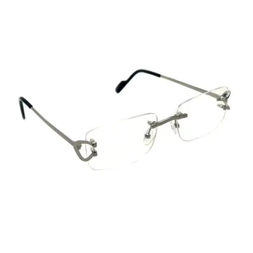 Silver Rimless Eyeglasses At chashma