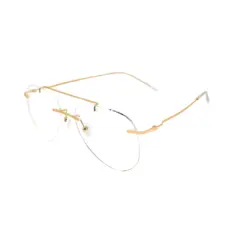 Golden Rimless Turban Aviator Eyeglasses at chashma