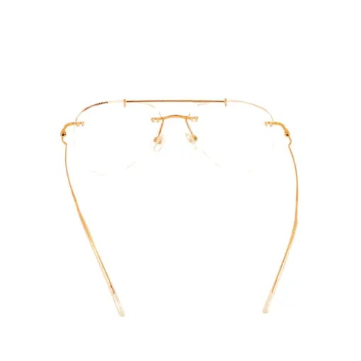 Golden Rimless Turban Aviator Eyeglasses at chashma