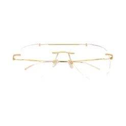 Golden Rimless Turban Aviator Eyeglasses at chashma