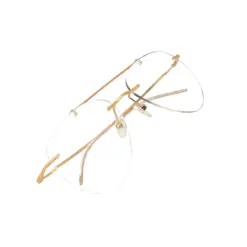 Golden Rimless Turban Aviator Eyeglasses at chashma