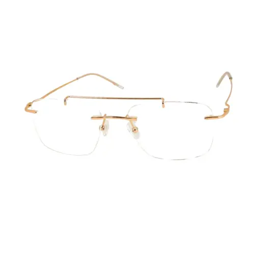 golden Rimless Turban Aviator Eyeglasses at chashma