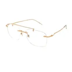 golden Rimless Turban Aviator Eyeglasses at chashma