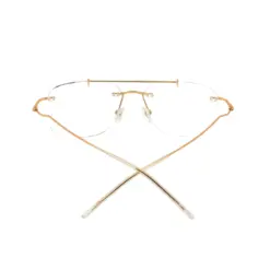 golden Rimless Turban Aviator Eyeglasses at chashma