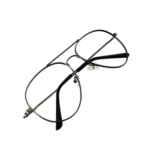 Matte Gun Metal Aviator Eyeglasses Online at chashma