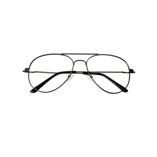 Matte Gun Metal Aviator Eyeglasses Online at chashma