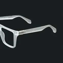 Matte White Fashion Eyeglasses AT chashma