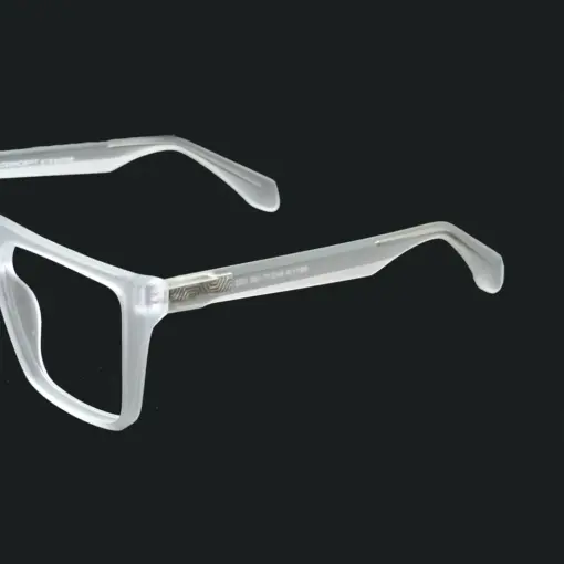 Matte White Fashion Eyeglasses AT chashma