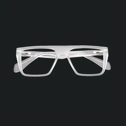 Matte White Fashion Eyeglasses AT chashma