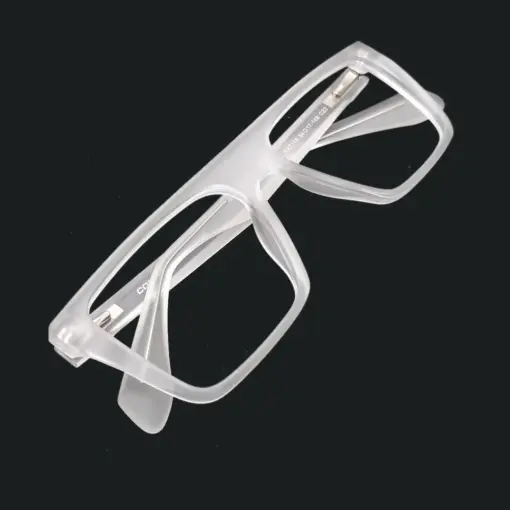 Matte White Fashion Eyeglasses AT chashma