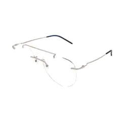 Silver Rimless Turban Aviator Eyeglasses at chashma