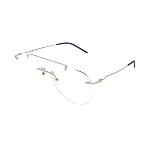 Silver Rimless Turban Aviator Eyeglasses at chashma