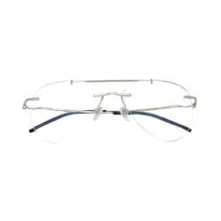 Silver Rimless Turban Aviator Eyeglasses at chashma