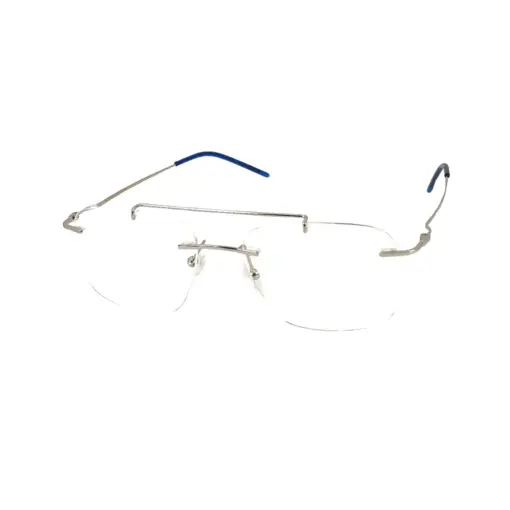 Silver Rimless Turban Aviator Eyeglasses at chashma