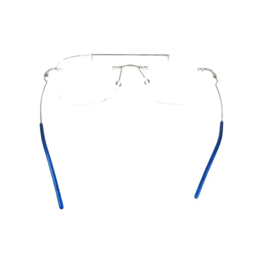 Silver Rimless Turban Aviator Eyeglasses at chashma