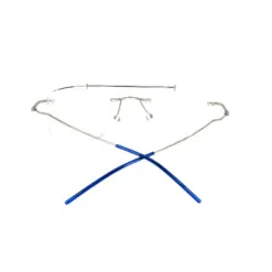 Silver Rimless Turban Aviator Eyeglasses at chashma