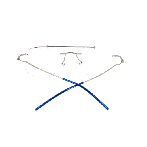 Silver Rimless Turban Aviator Eyeglasses at chashma