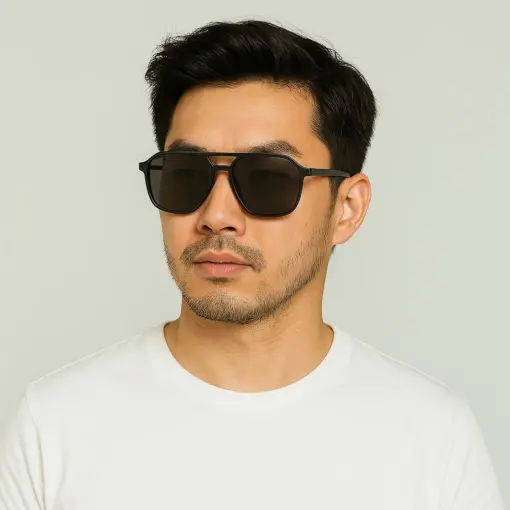 Grey Aviator Clip-on Eyeglasses
