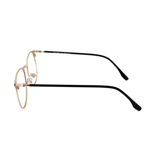 Black Gold Round Eyeglasses At chashmah