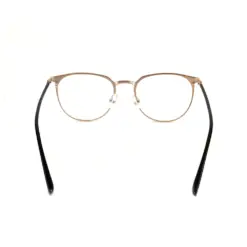 Black Gold Round Eyeglasses At chashmah