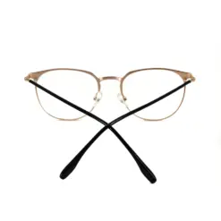 Black Gold Round Eyeglasses At chashmah