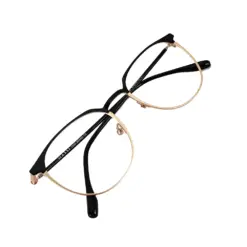 Black Gold Round Eyeglasses At chashmah