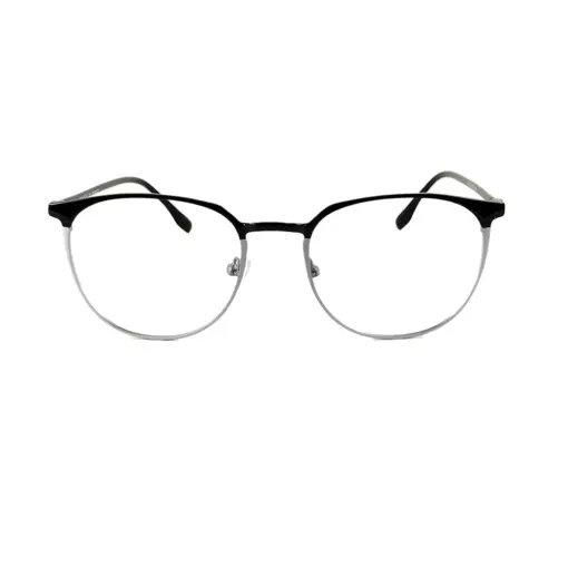 Black silver Round Eyeglasses at chashmah