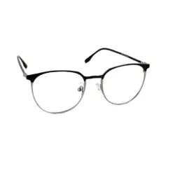 Black silver Round Eyeglasses at chashmah